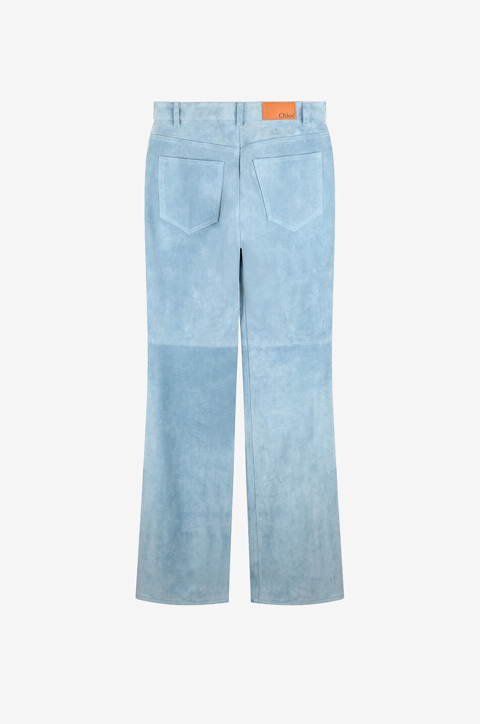 Suede bootcut jeans