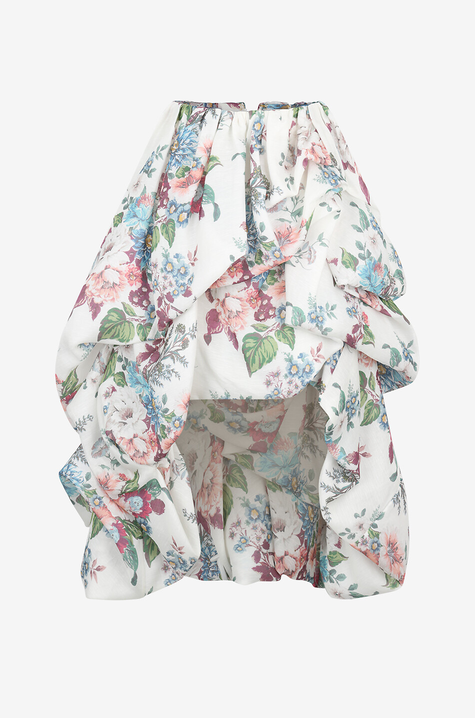 Jupe drapée asymétrique en lin et soie Matchmaker