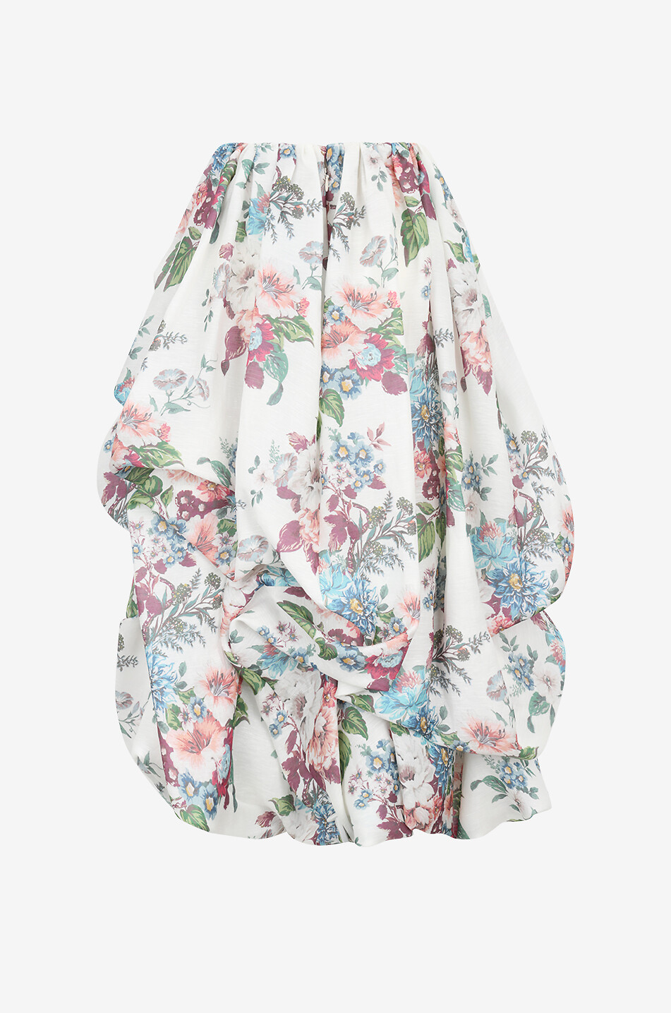 Matchmaker draped asymmetric linen and silk skirt