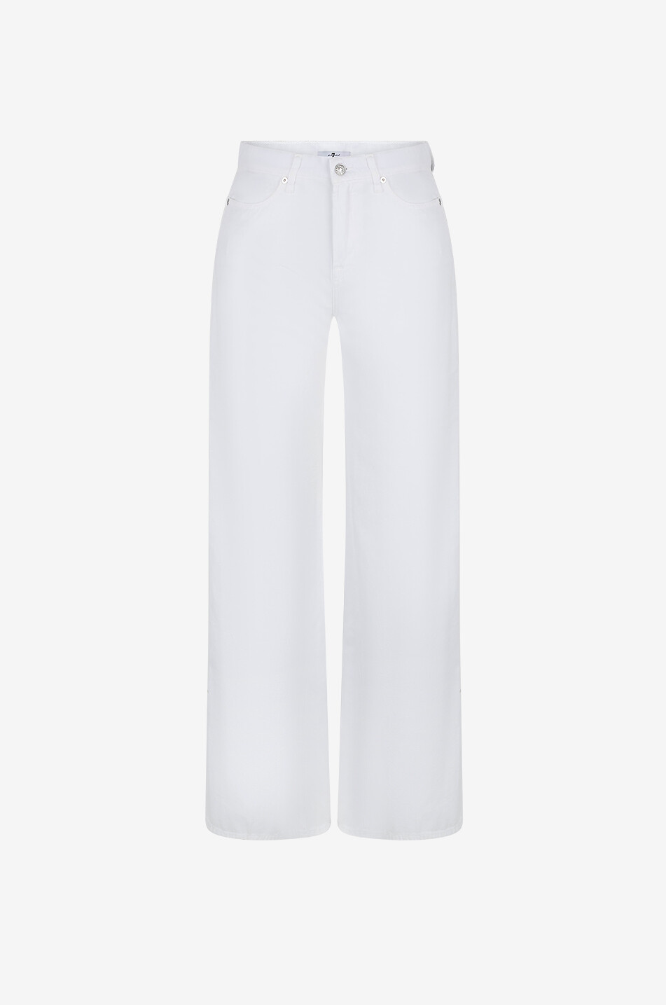 7 FOR ALL MANKIND Jean large taille haute en lin mélangé Lotta Santorini Femme BLANC 1