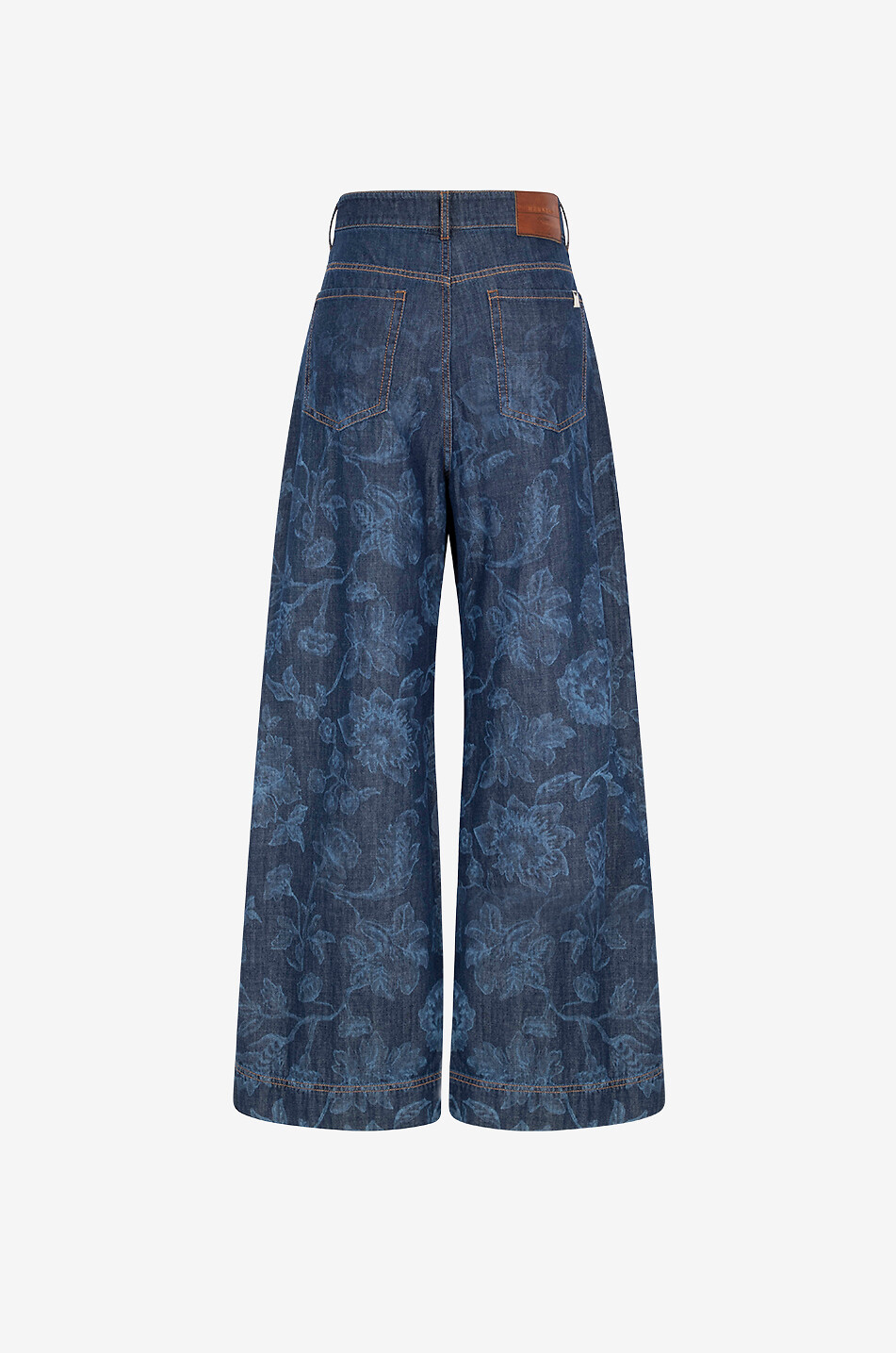 WEEKEND MAX MARA Omelia lightweight floral high-rise wide-leg jeans Women DARK BLUE 2