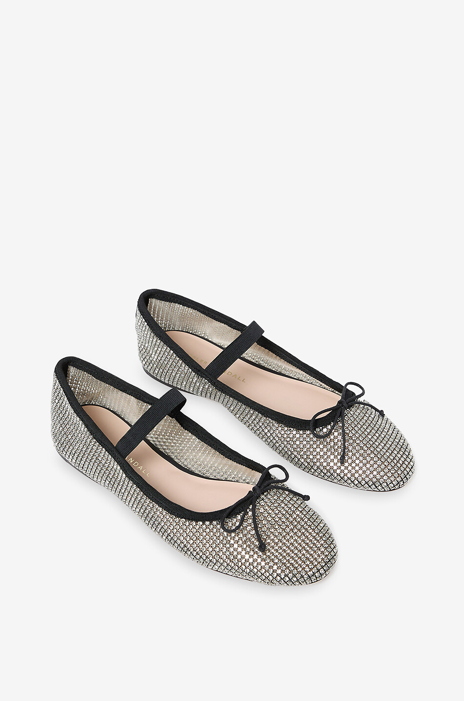 LOEFFLER RANDALL Leonie crystal clad mesh ballet flats Women GOLDEN 3