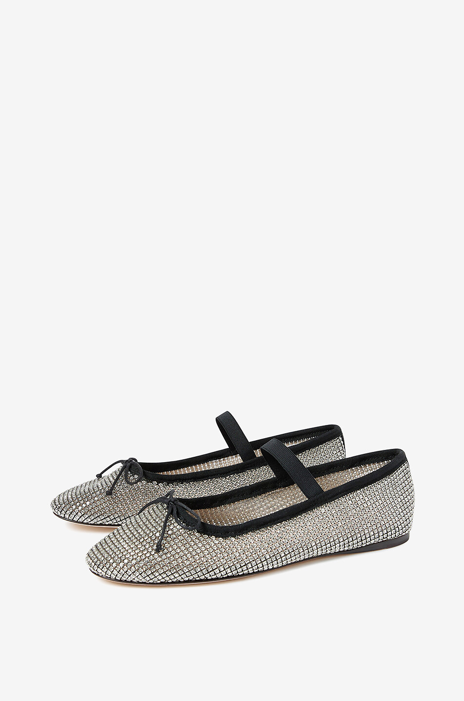 LOEFFLER RANDALL Leonie crystal clad mesh ballet flats Women GOLDEN 4