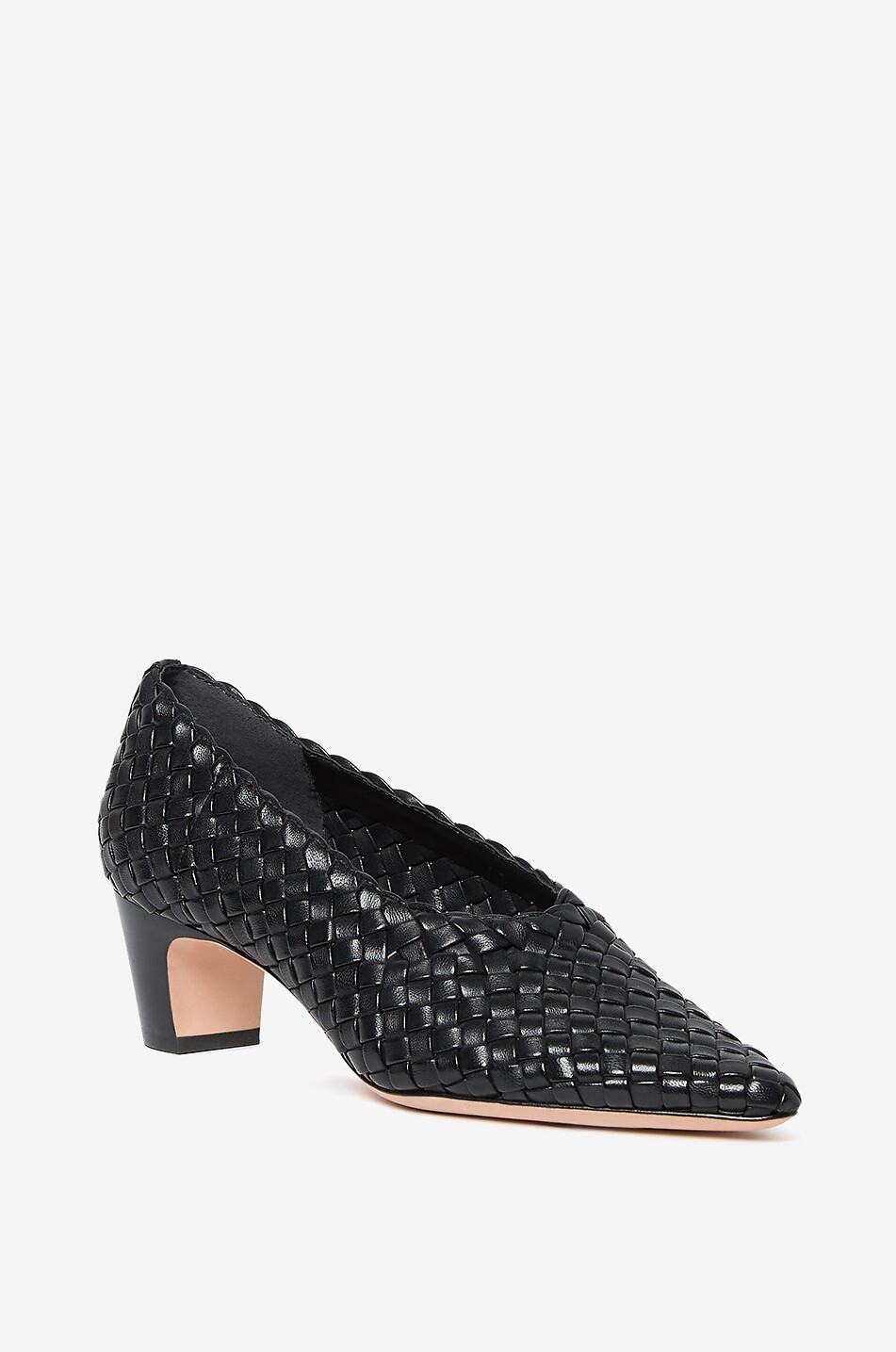 LOEFFLER RANDALL Flecht-Pumps aus Ziegenleder Maeve 50 Damen SCHWARZ 1