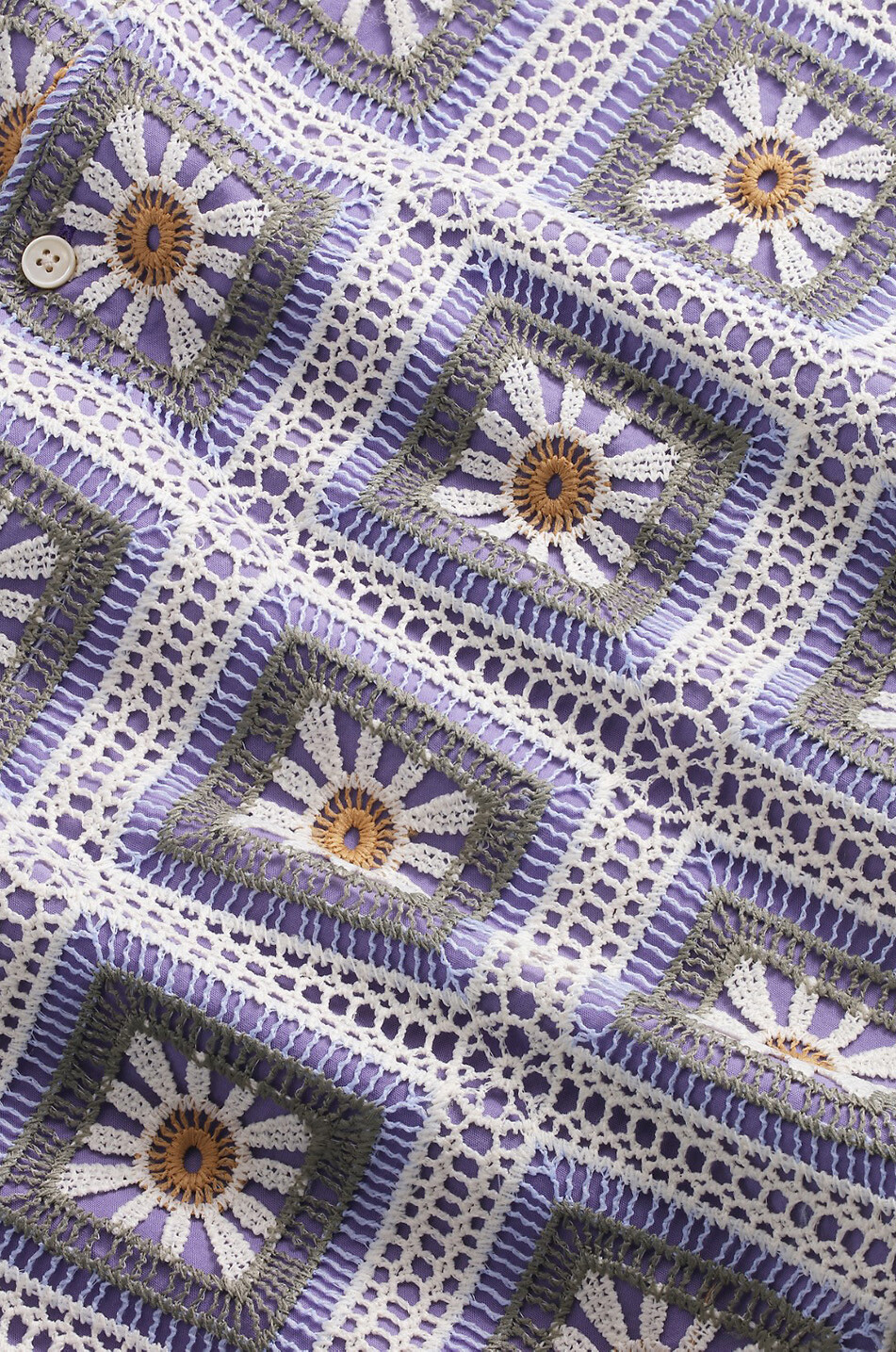 NN07 Julio short-sleeved floral crochet shirt Men PURPLE 5