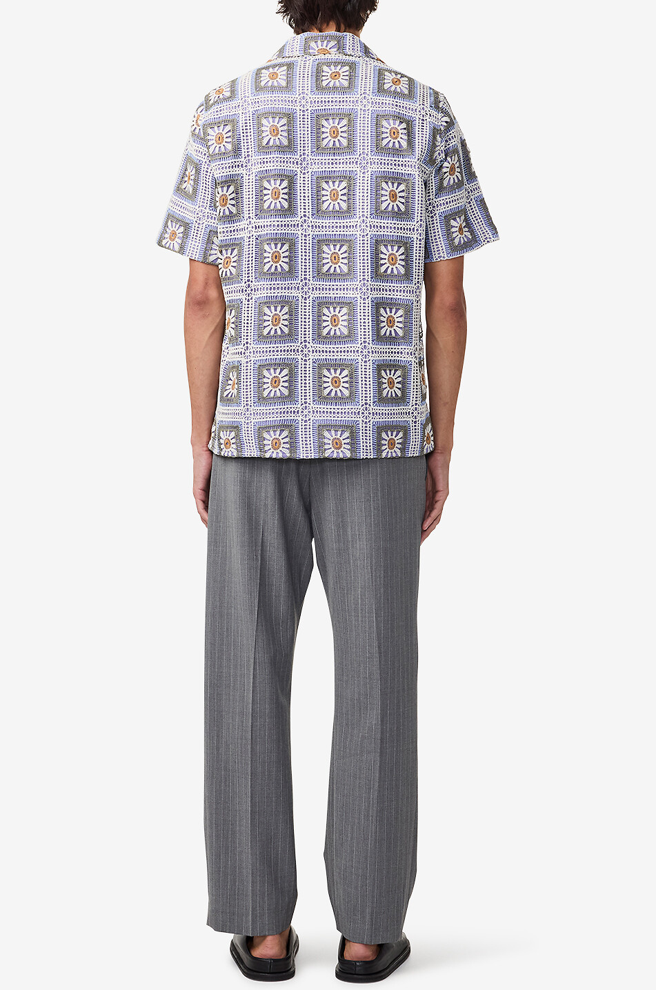 NN07 Julio short-sleeved floral crochet shirt Men PURPLE 3