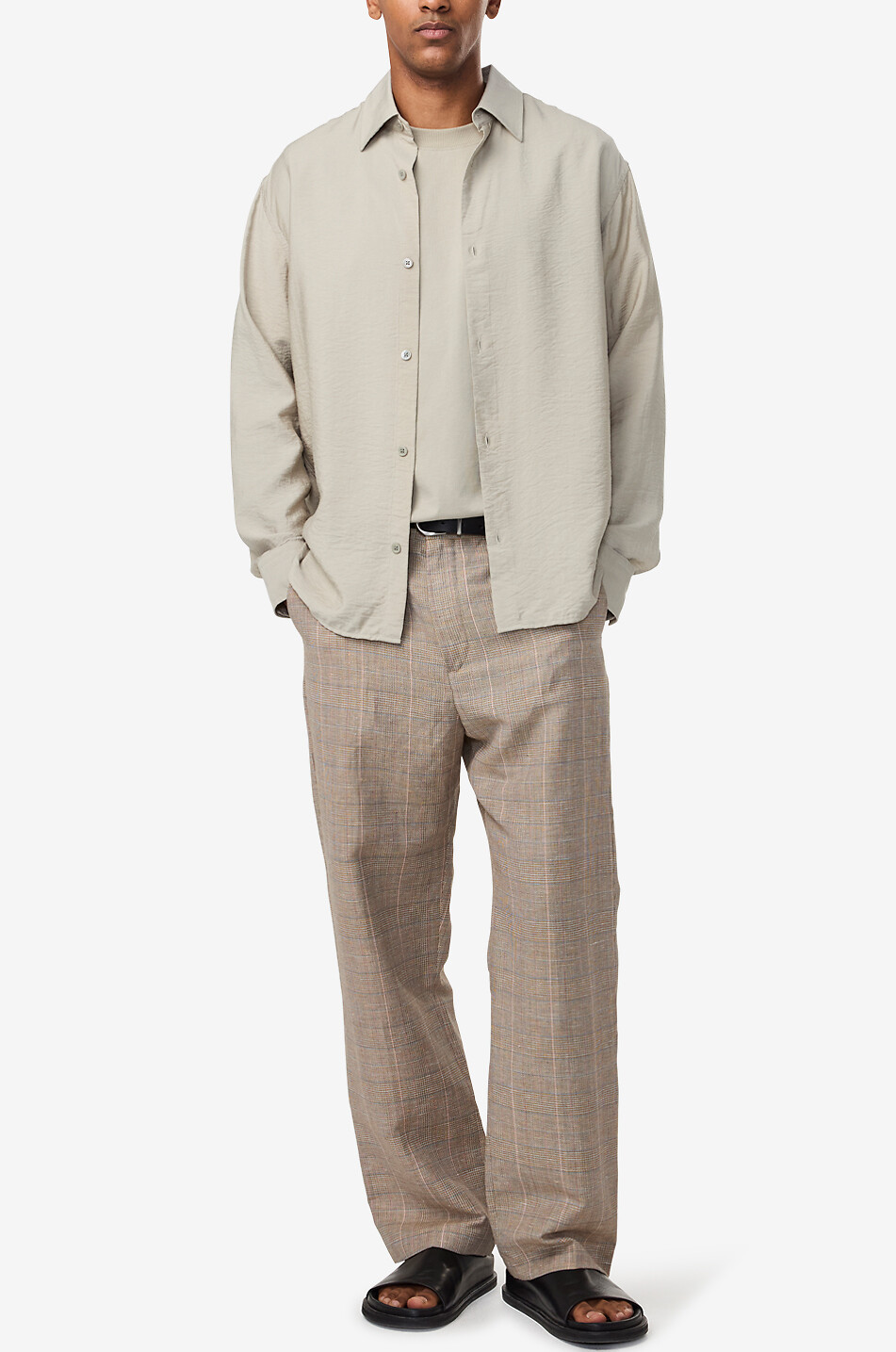 NN07 Chemise à manches longues en coton froissé Freddy Homme GRIS 2