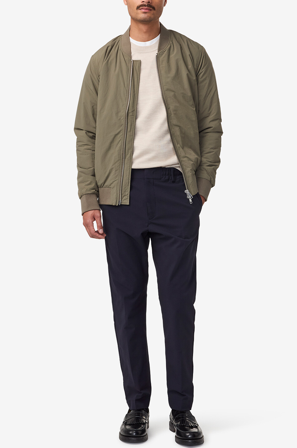 NN07 Bundfaltenhose aus Seersucker Billie Herren DUNKELBLAU 2