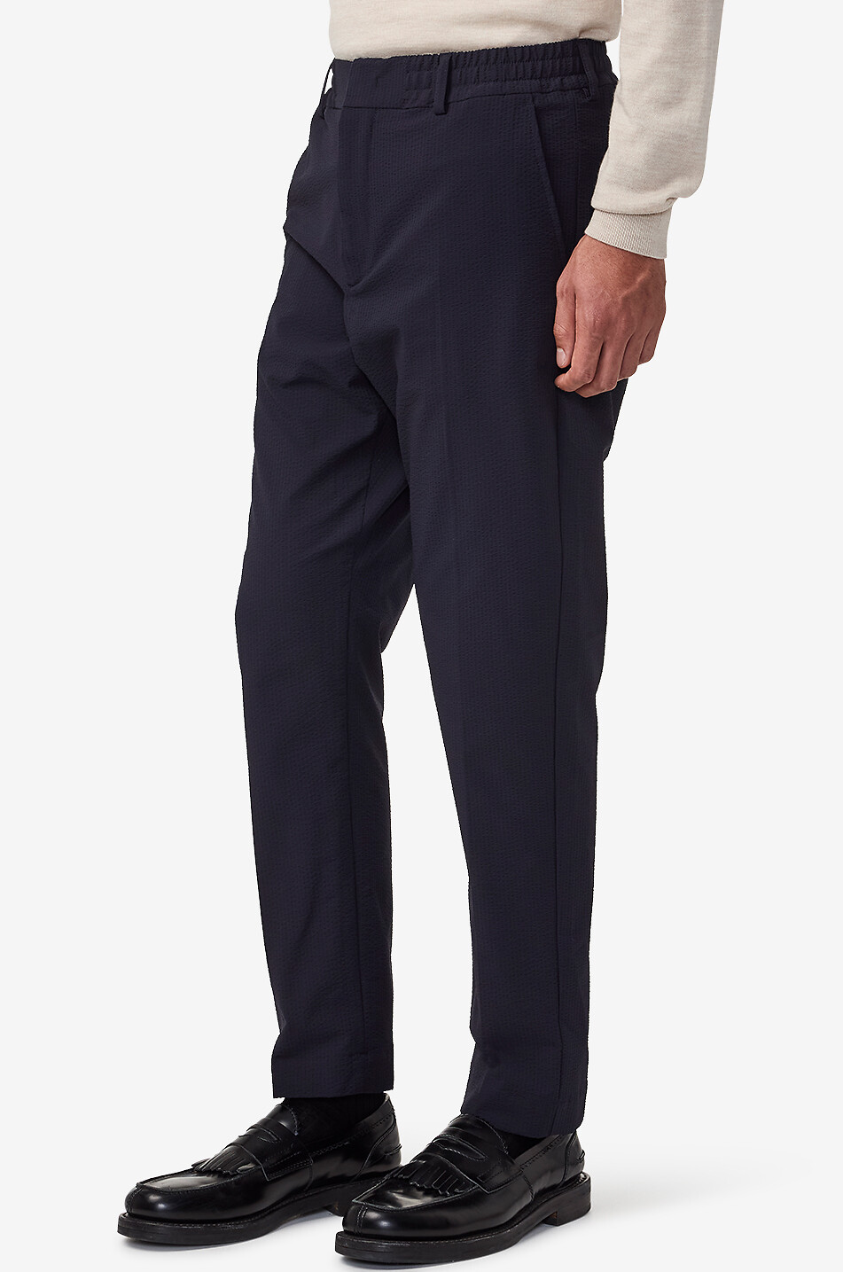 NN07 Bundfaltenhose aus Seersucker Billie Herren DUNKELBLAU 5