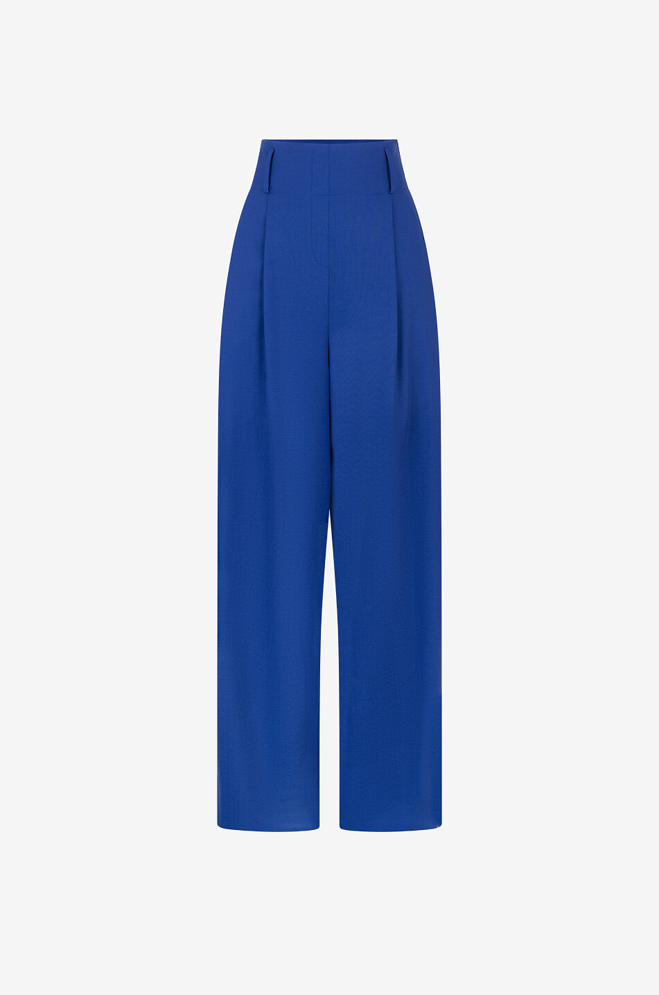 AKRIS PUNTO Pantalon large en laine vierge Florina Femme BLEU MOYEN 1