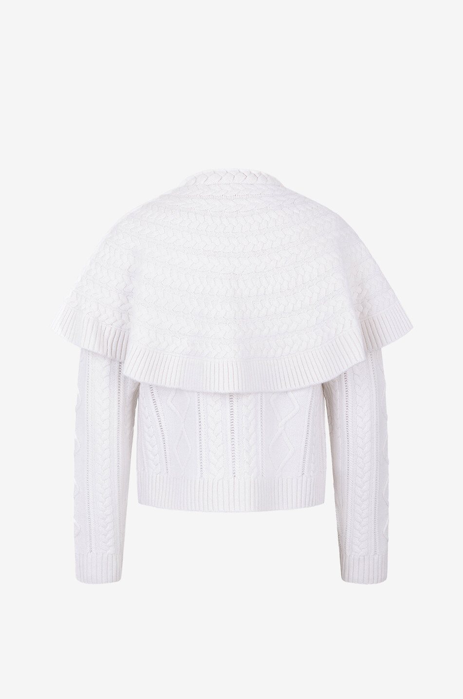 SEA Caleb cable-knit cardigan with cape and bow Women WHITE 2