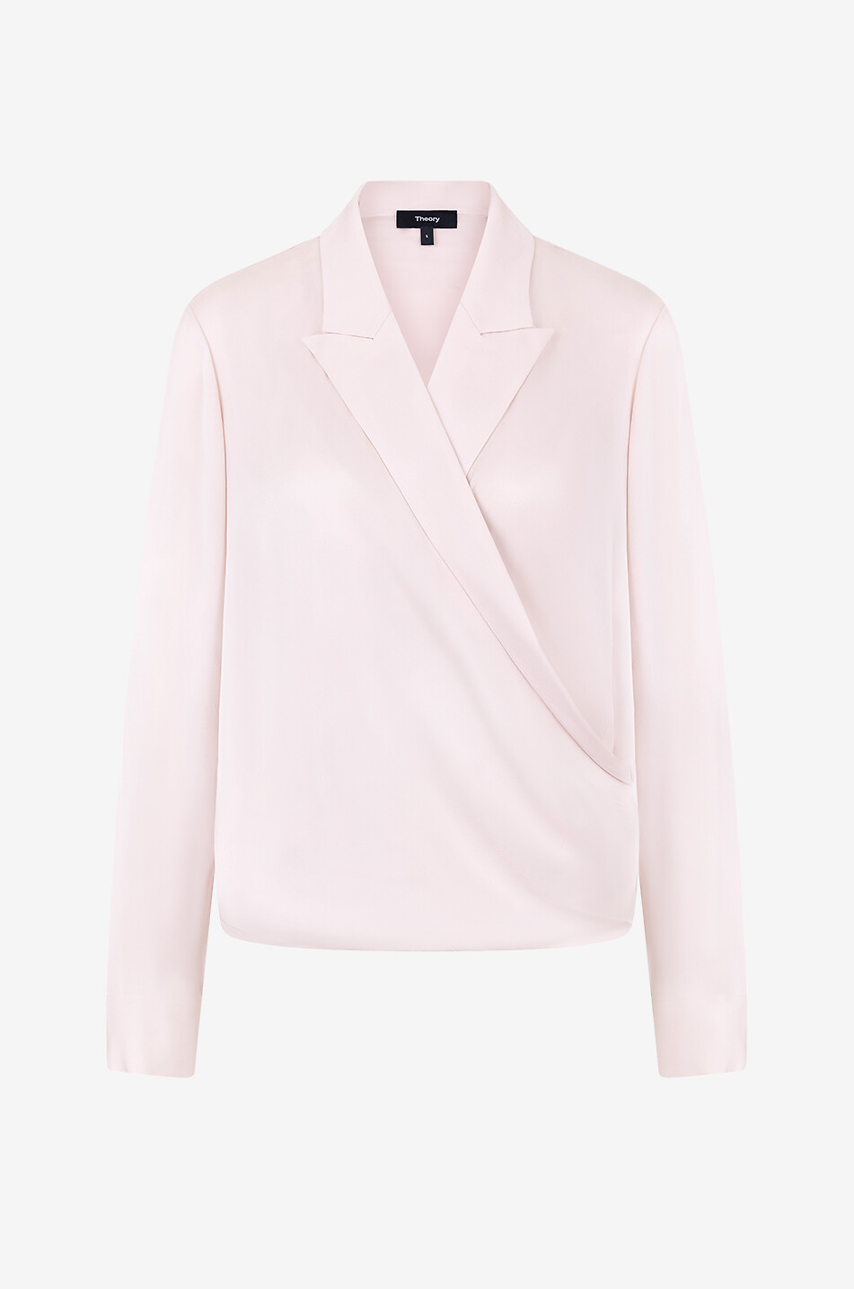 THEORY Lapel Wrap sil blouse Women LIGHT PINK 1