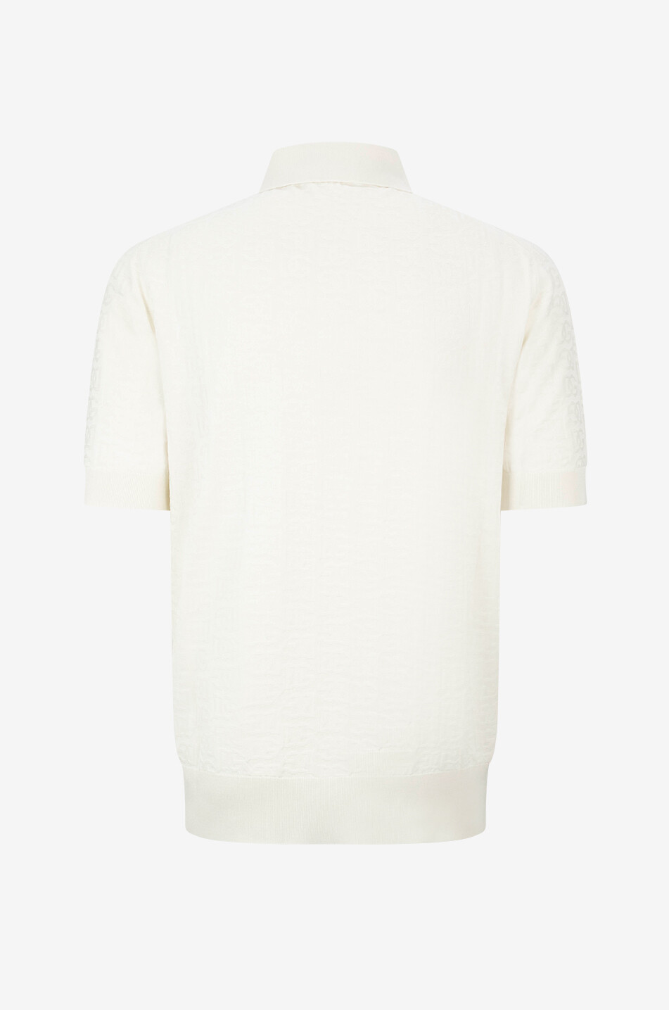 DOLCE & GABBANA Jacquardstrick-Polohemd aus Seide DG Herren CREMEFARBEN 2