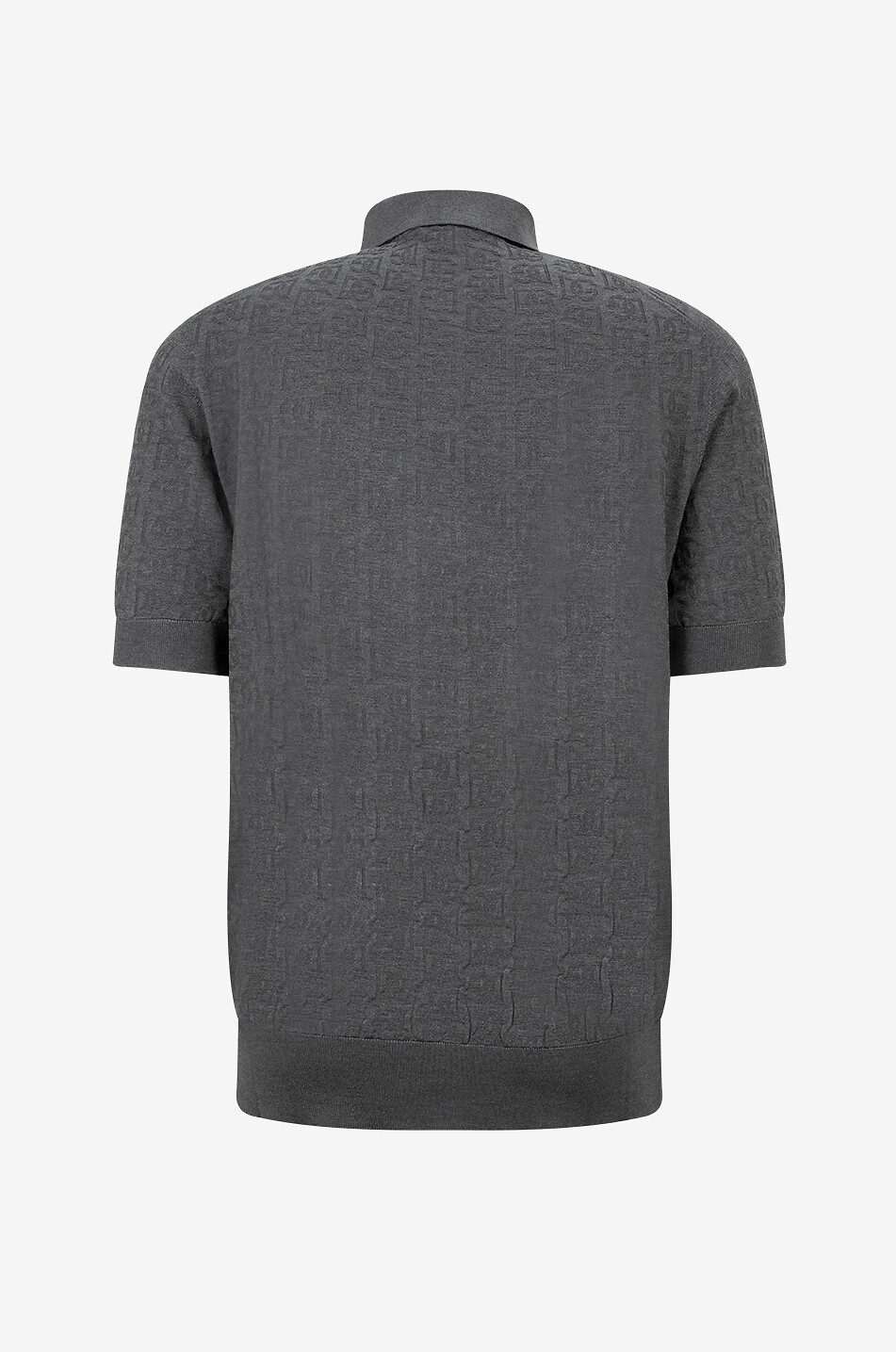 DOLCE & GABBANA DG jacquard knit silk polo shirt Men MEDIUM GREY 2
