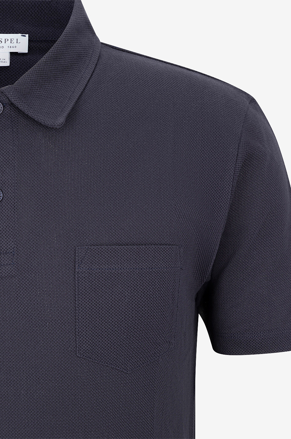 SUNSPEL Riviera Supima cotton piqué slim fit polo shirt Men DARK BLUE 7