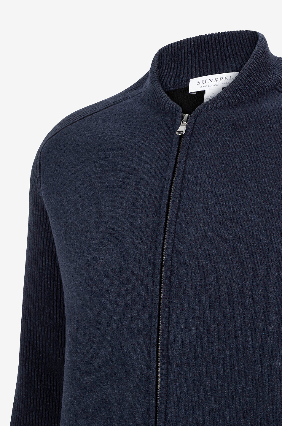 SUNSPEL Double-breasted knit bomber jacket Men DARK BLUE 7
