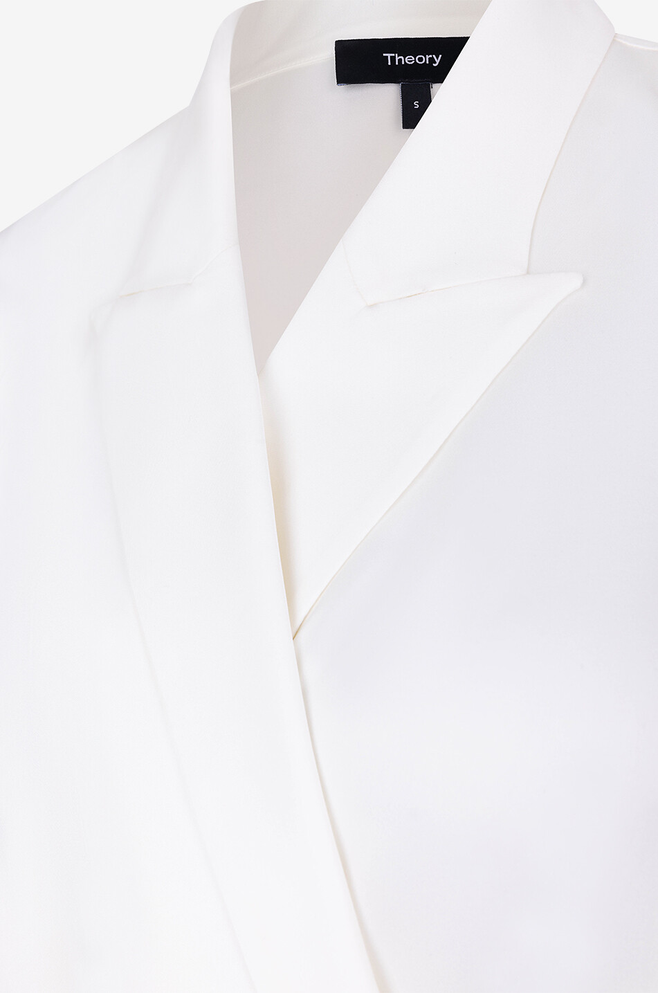THEORY Lapel Wrap sil blouse Women EGGSHELL 3