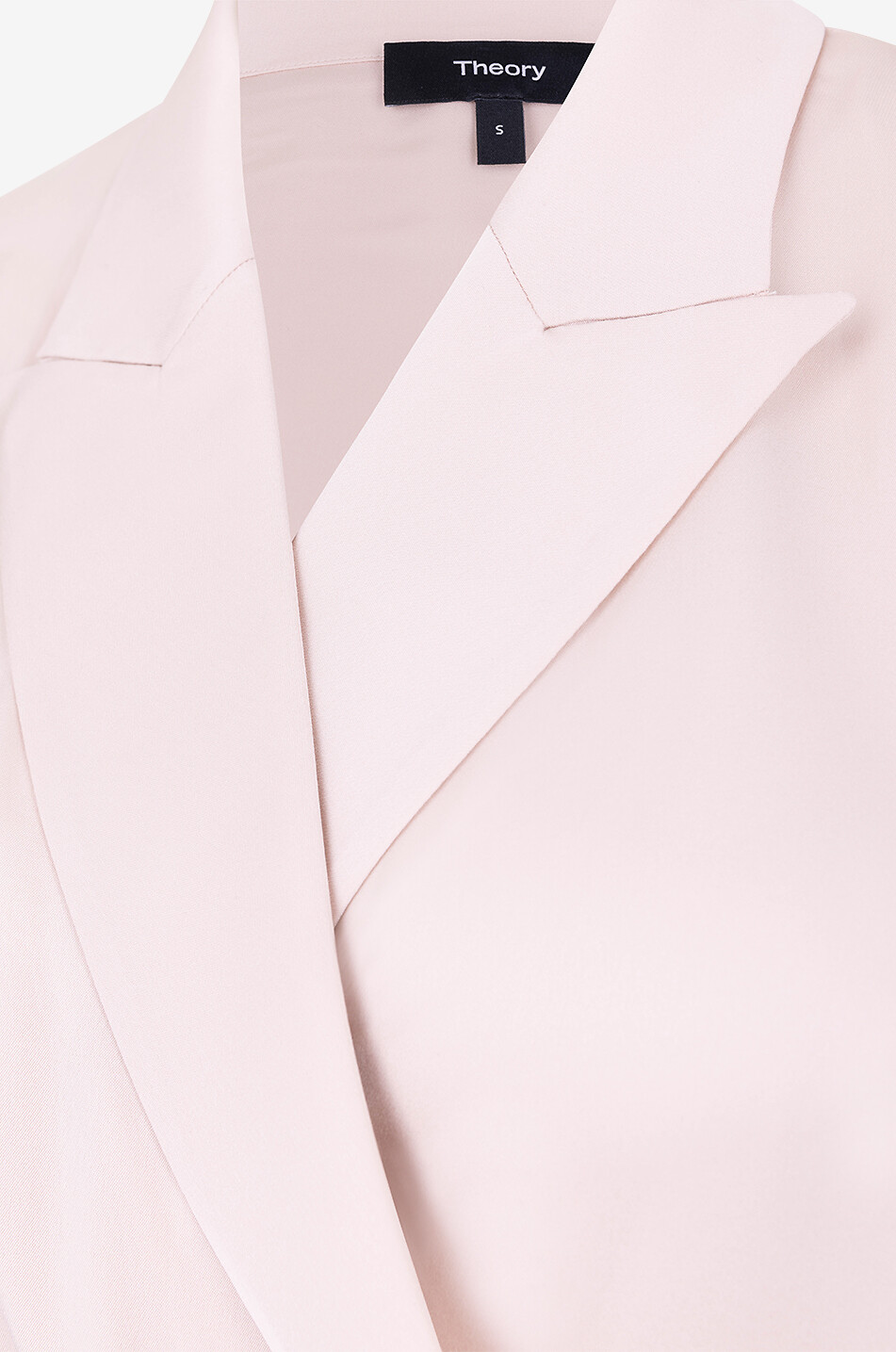 THEORY Lapel Wrap sil blouse Women LIGHT PINK 3
