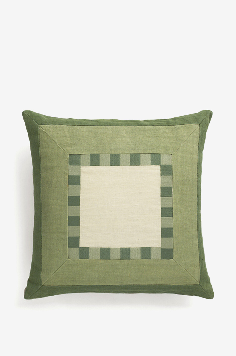 Coussin carré en lin motif géométrique Langa
