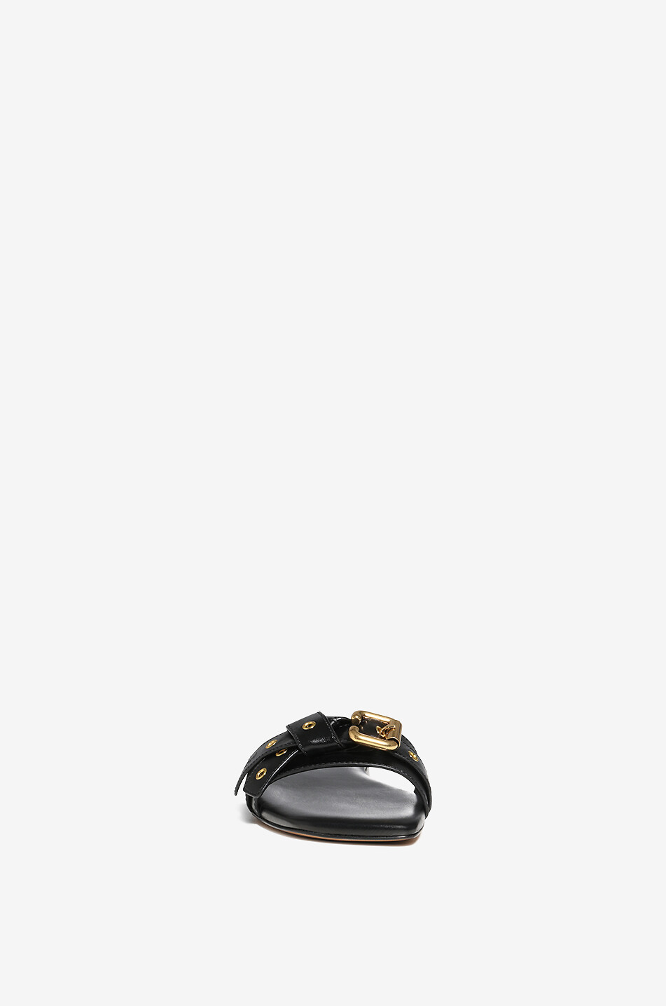 CHLOE Mules plates en cuir lisse à boucle Mae Femme NOIR 2