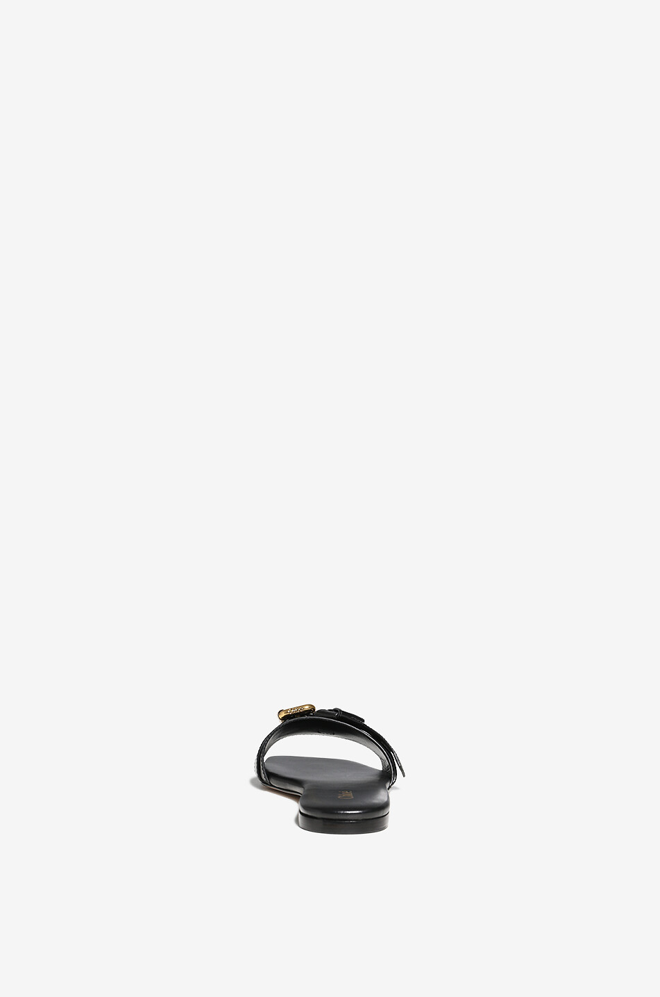 CHLOE Mules plates en cuir lisse à boucle Mae Femme NOIR 4