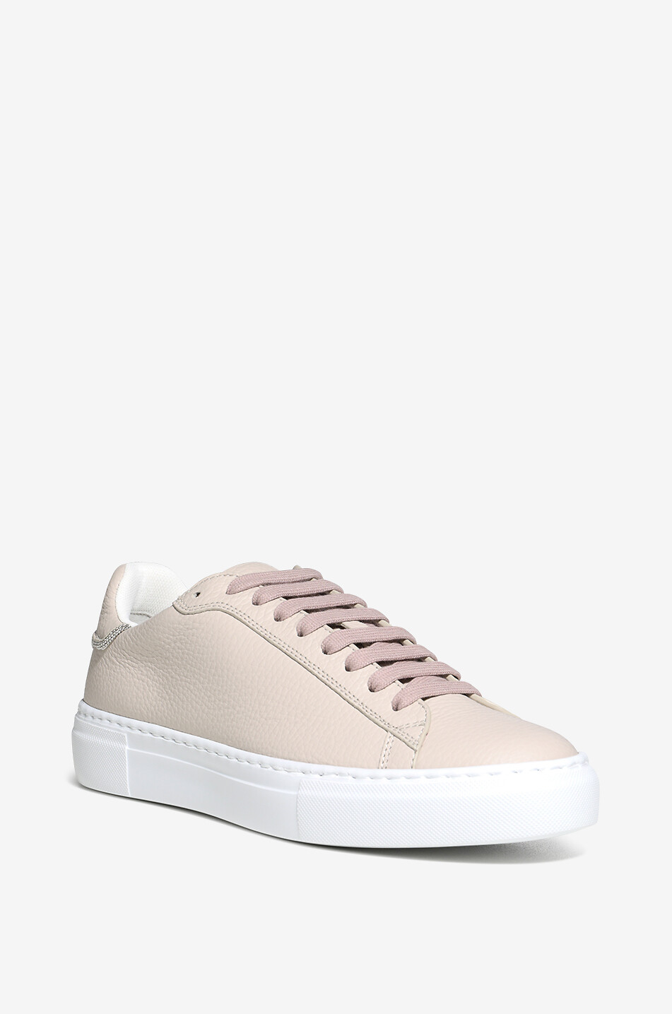 Niedrige Schnürsneakers aus genarbtem Leder Punto Luce