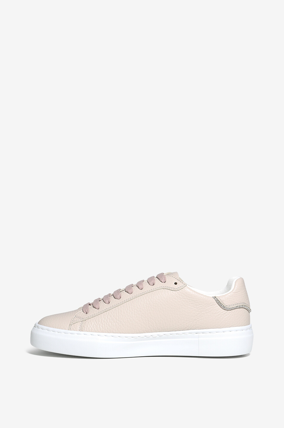 FABIANA FILIPPI Niedrige Schnürsneakers aus genarbtem Leder Punto Luce Damen BEIGE 3