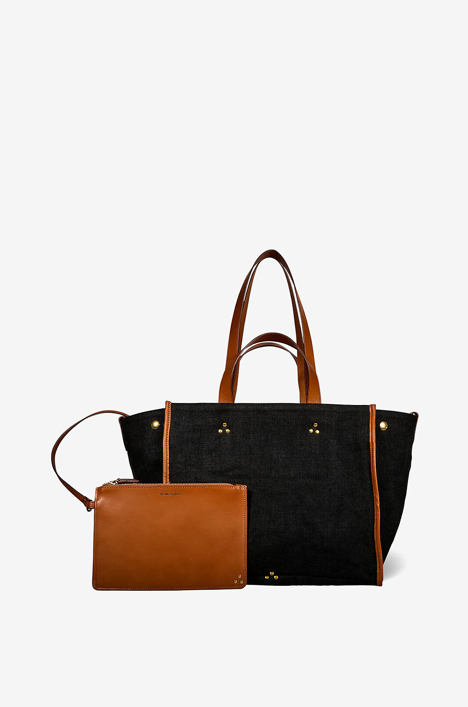 JEROME DREYFUSS Léon M canvas and leather tote bag Women BLACK 1