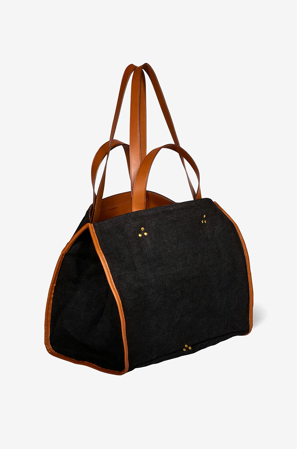 JEROME DREYFUSS Léon M canvas and leather tote bag Women BLACK 2