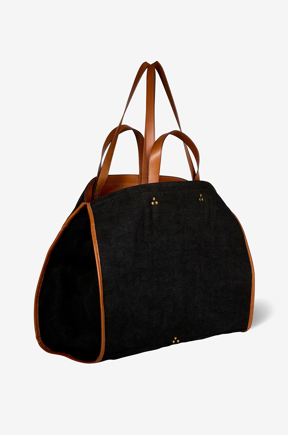 Léon L canvas and leather tote bag