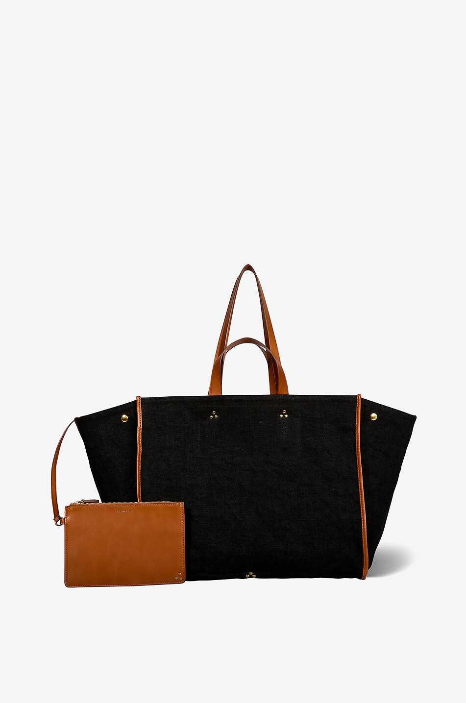 Léon L canvas and leather tote bag