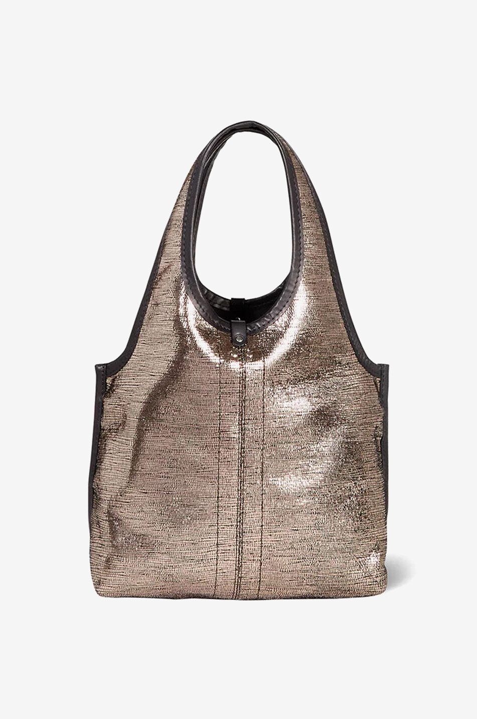 Sac cabas en cuir métallisé effet lézard Paco S