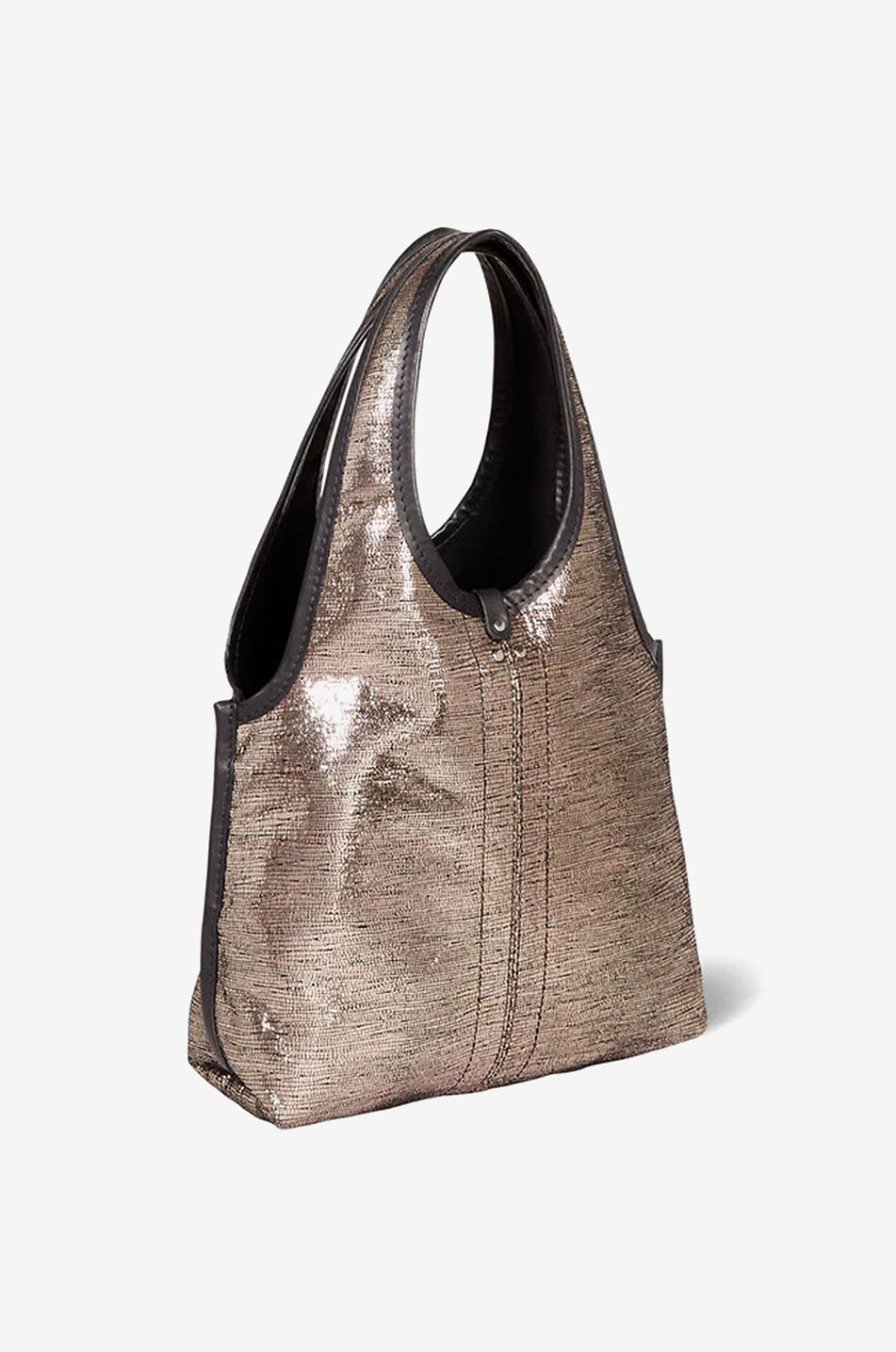 JEROME DREYFUSS Paco S metallic lizard embossed leather tote bag Women Colourless 2