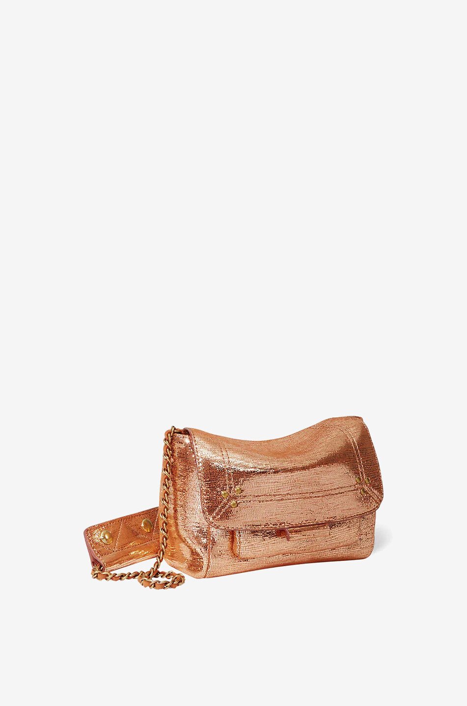 JEROME DREYFUSS Sac porté épaule en cuir métallisé effet lézard Lulu S Femme ROSE 2