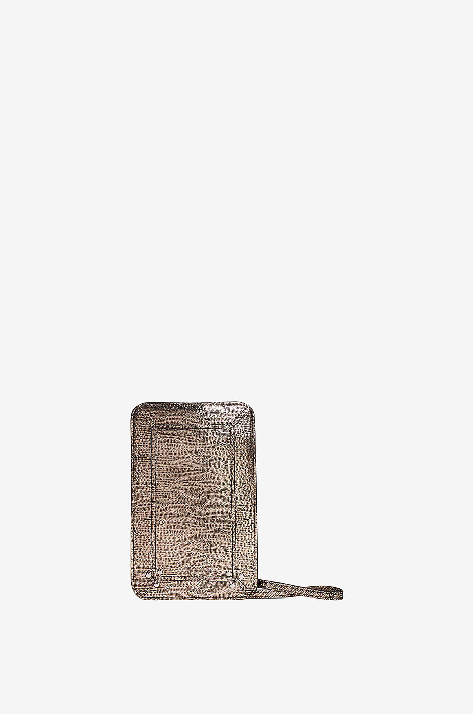 JEROME DREYFUSS Porte Mobile metallic lizard embossed leather phone case Women Colourless 1