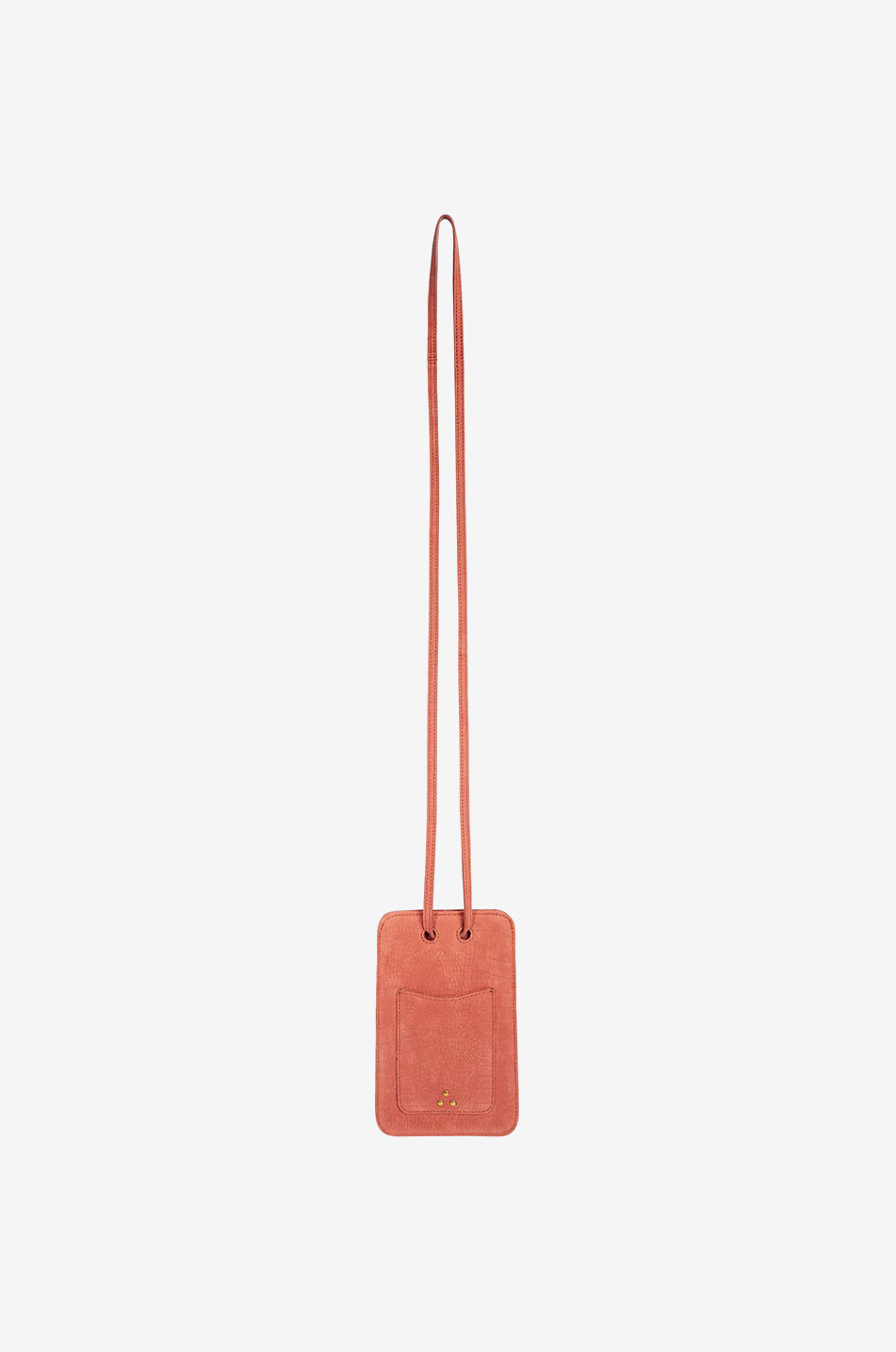 JEROME DREYFUSS Étui pour téléphone en cuir effet croco Porte Mobile Femme ORANGE FONCÉ 2