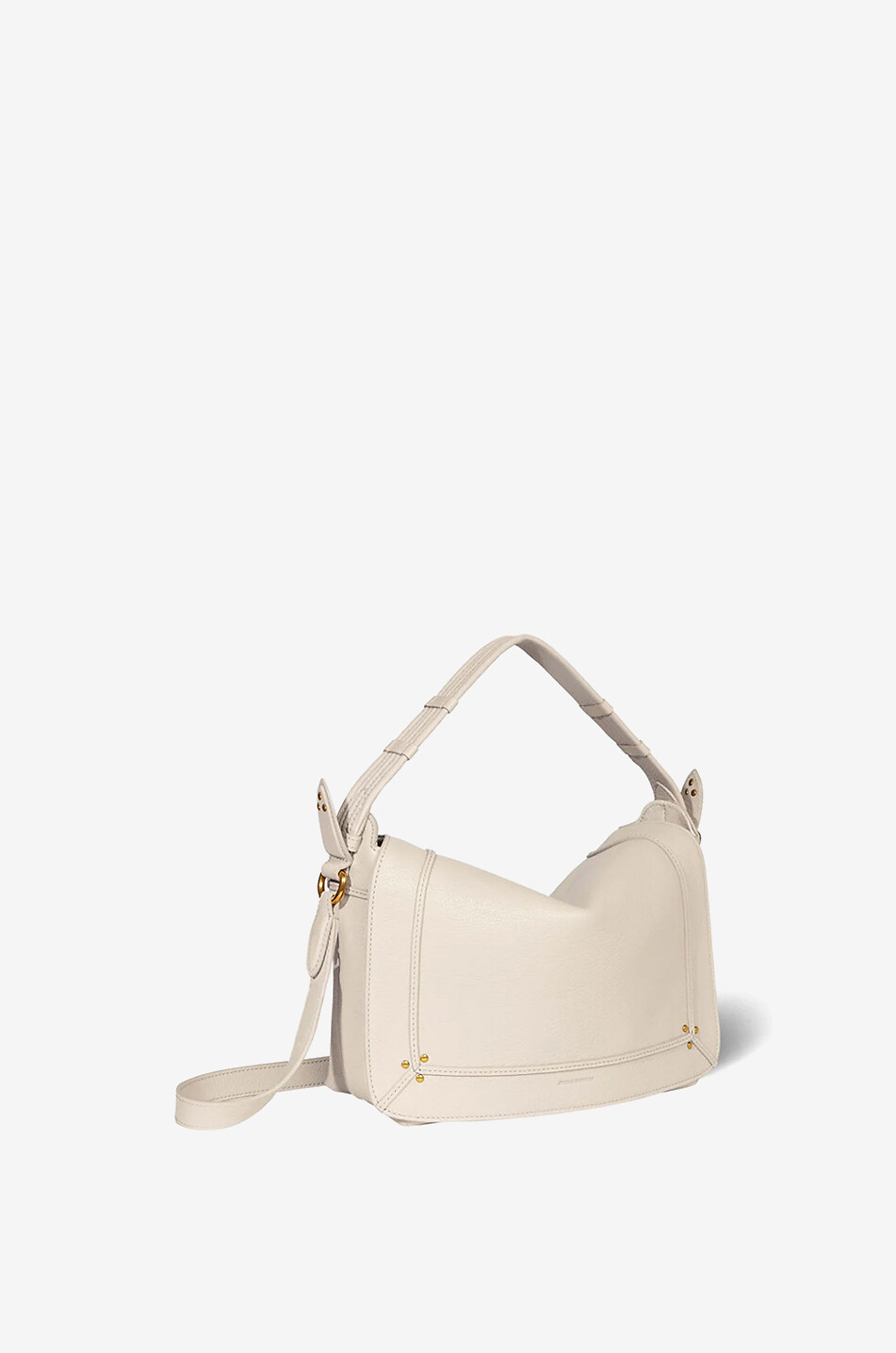 JEROME DREYFUSS Sac porté épaule en cuir de chèvre Pepito M Femme BLANC CASSE 2