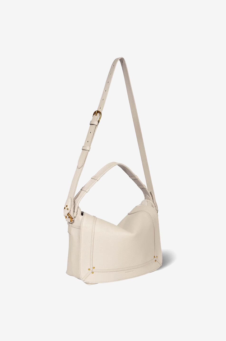 JEROME DREYFUSS Sac porté épaule en cuir de chèvre Pepito M Femme BLANC CASSE 3