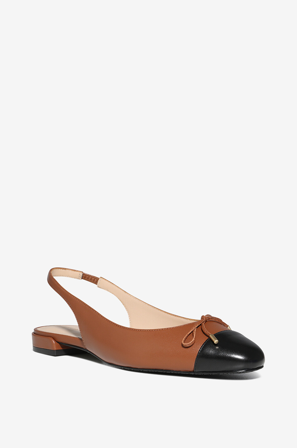 Zweifarbige Slingback-Ballerinas Sleek Bow