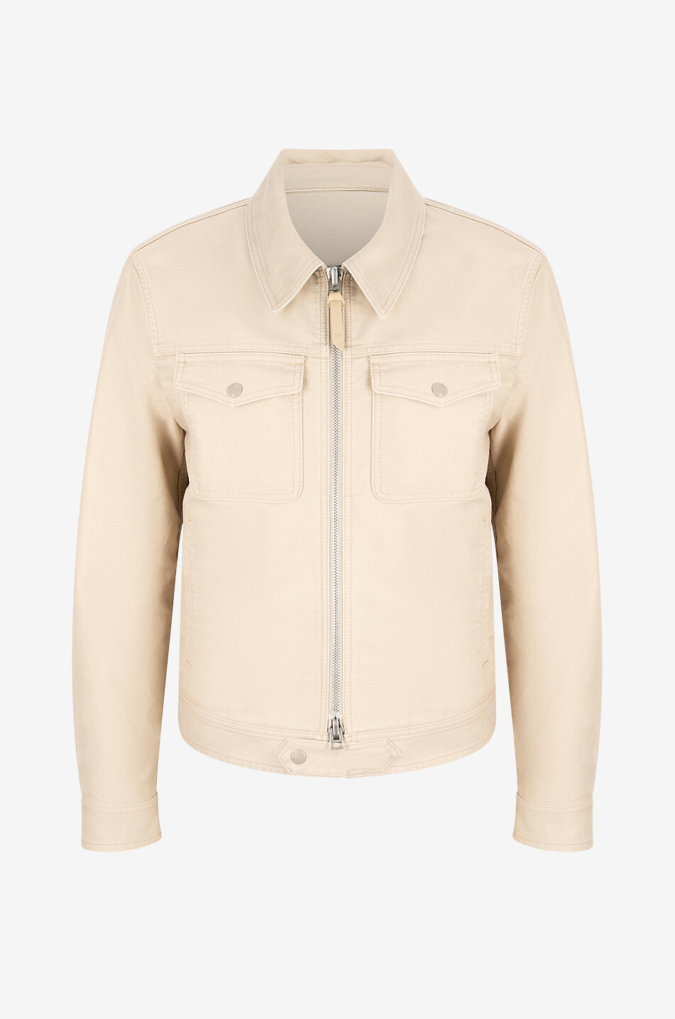 TOM FORD Blouson zippé en gabardine à col chemise Homme BEIGE 1