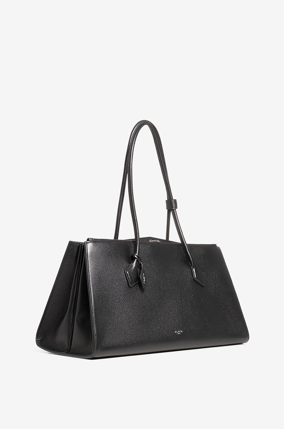 ALAÏA Le Teckel finely grained leather tote bag Women BLACK 2
