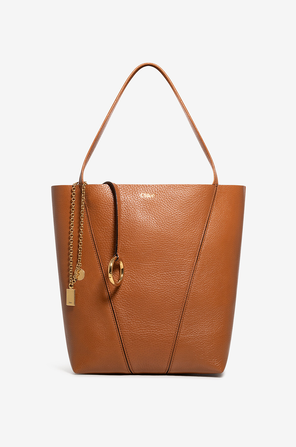 CHLOE Sac cabas en cuir grainé Chloé Spin Femme MARRON CLAIR 1