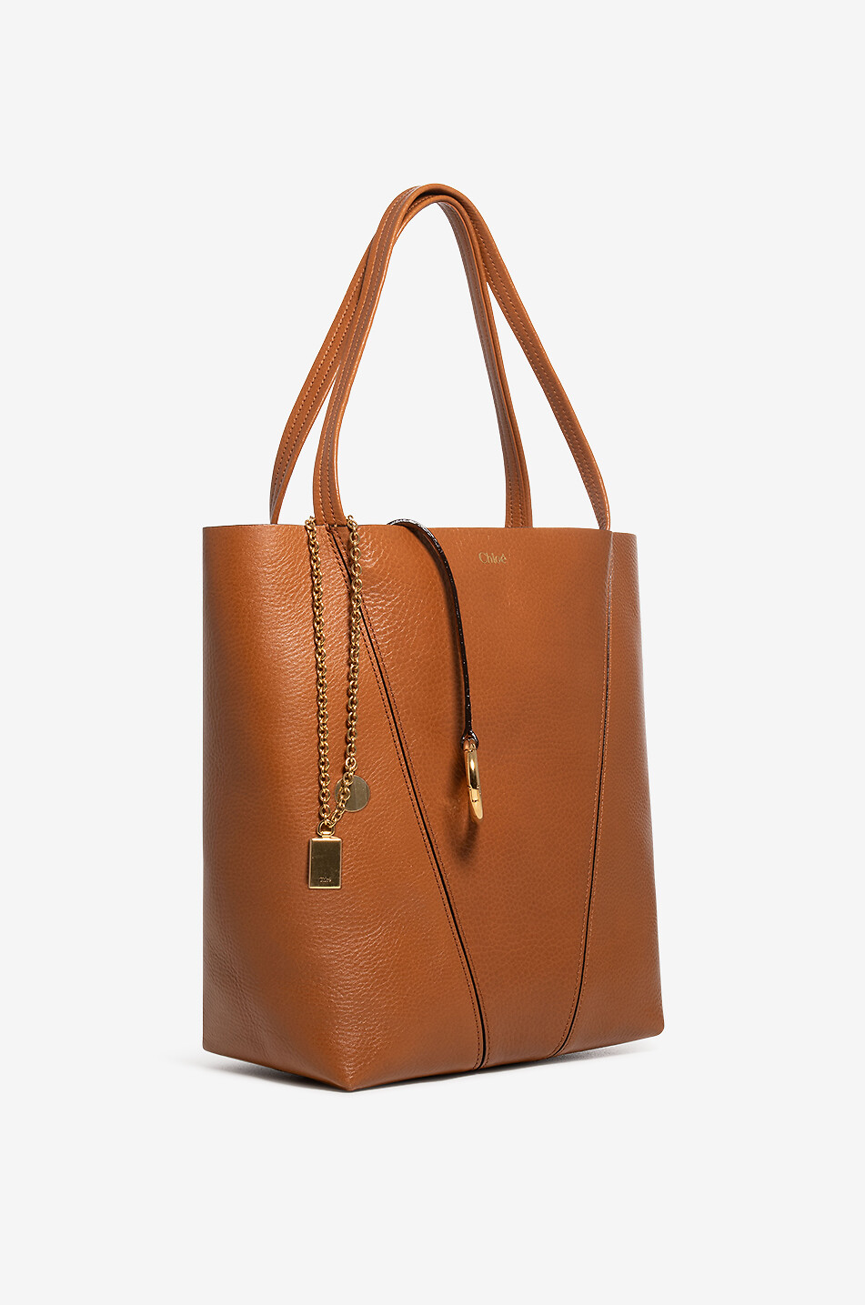 CHLOE Sac cabas en cuir grainé Chloé Spin Femme MARRON CLAIR 2