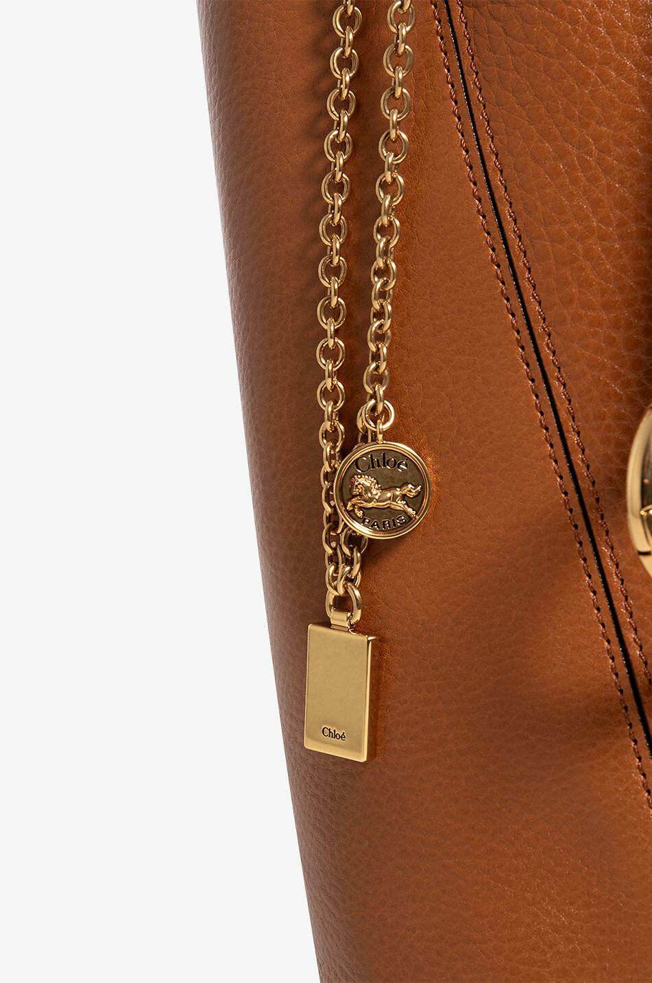CHLOE Sac cabas en cuir grainé Chloé Spin Femme MARRON CLAIR 5