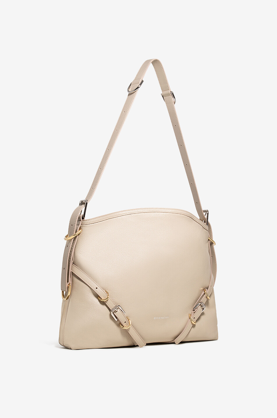 GIVENCHY Voyou Medium grained leather shoulder bag Women BEIGE 2
