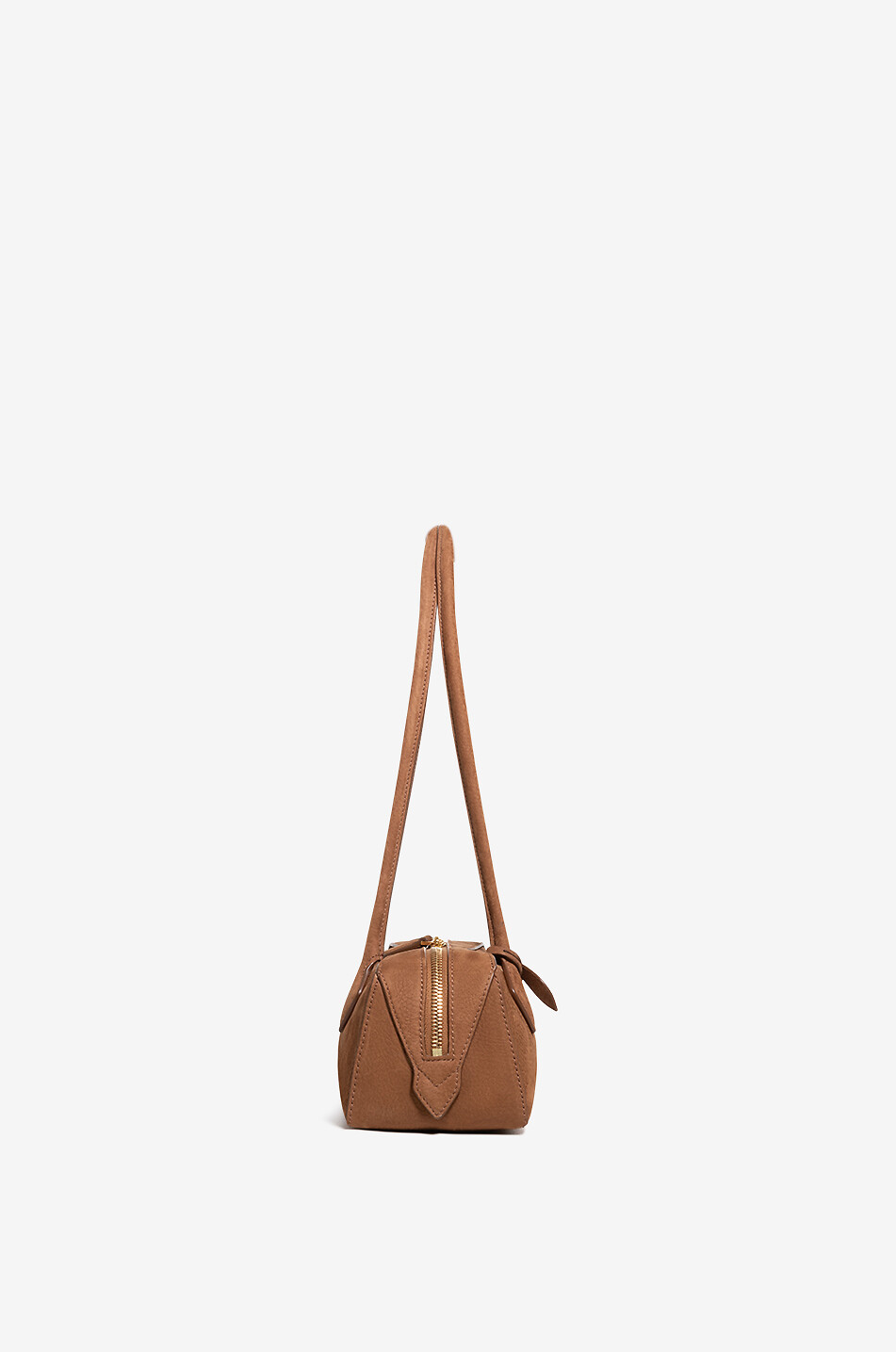 ALAÏA Sac porté épaule en cuir nubuck Le Teckel Femme MARRON CLAIR 4