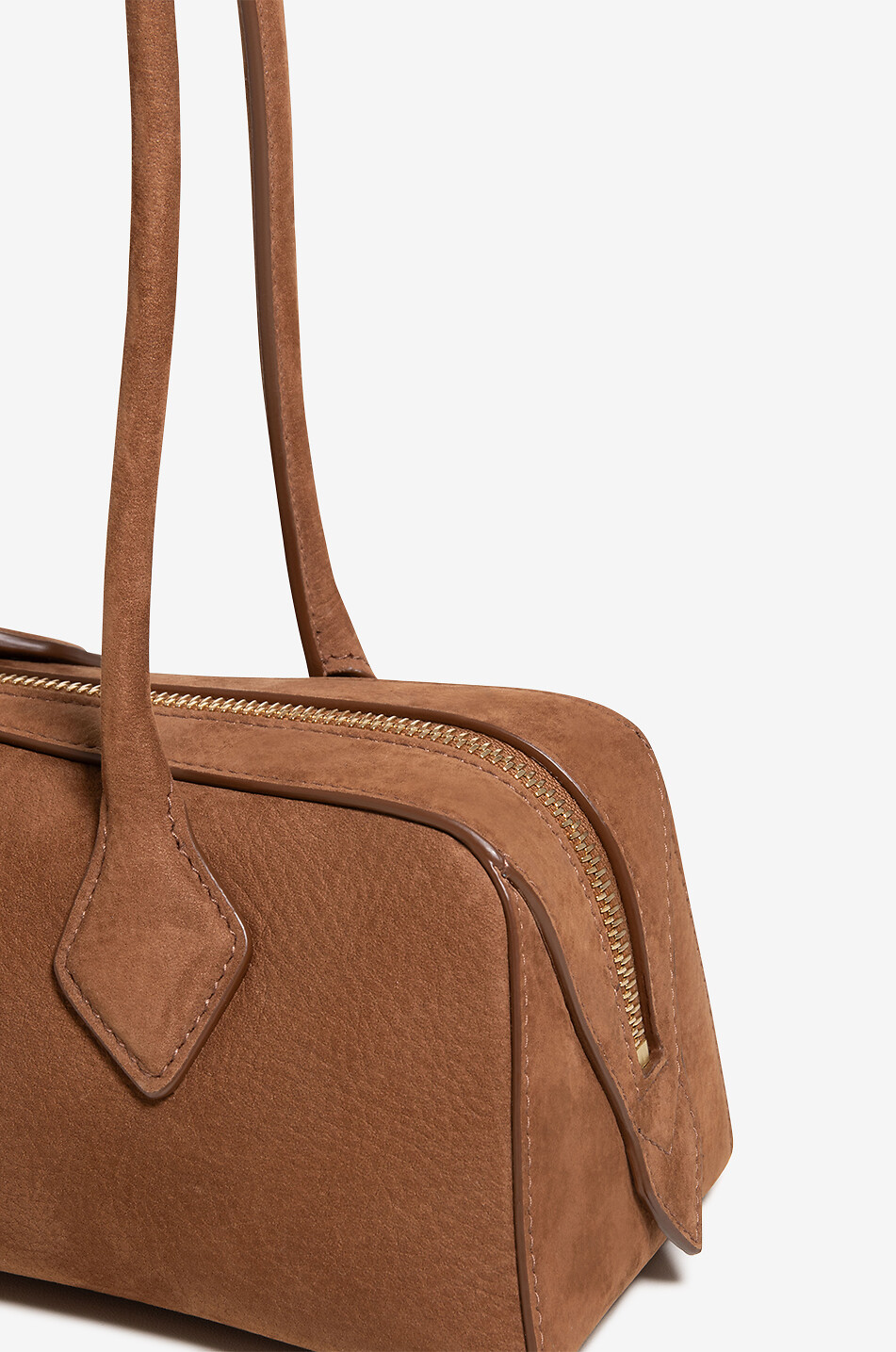 ALAÏA Sac porté épaule en cuir nubuck Le Teckel Femme MARRON CLAIR 5