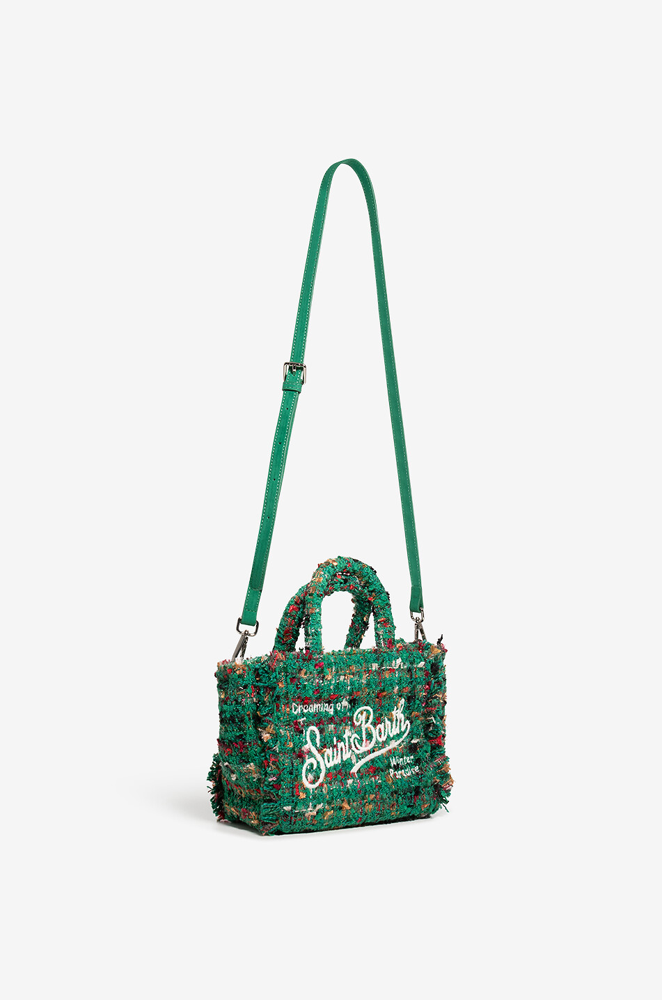 MC2 SAINT BARTH Vanity Mini Classic tweed tote bag Women GREEN 5