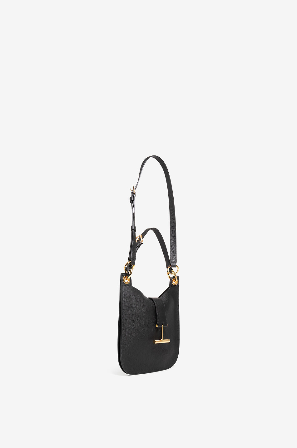 TOM FORD Tara Small Crossbody grained leather hobo bag Women BLACK 4