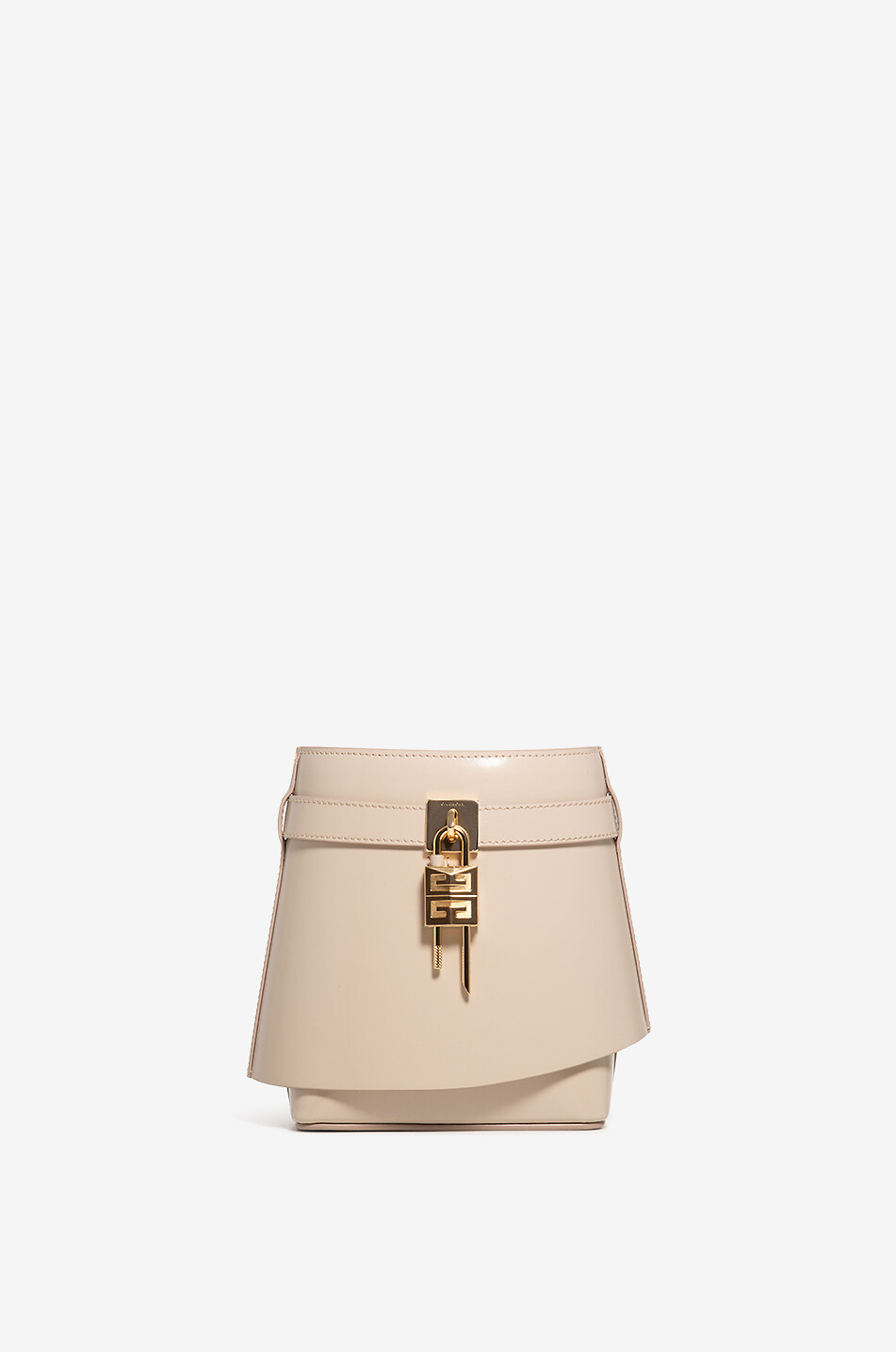 GIVENCHY Sac seau en cuir lisse rigide Shark Lock Femme BEIGE 1